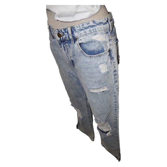 Empyre Acid Wash Distressed Jeans Size 5 Y2K Grunge Skater Baggy Denim - Picture 3 of 10